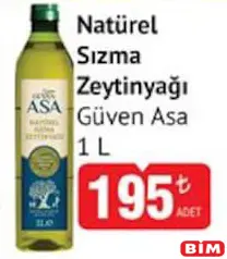 GÜVEN ASA NATÜREL SIZMA ZEYTİNYAĞI 1 L fiyat ve kampanya bilgisi